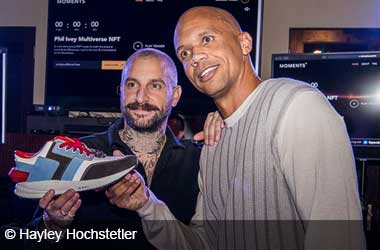 Dominic Chambrone and Phil Ivey at NFT Shoe Launch